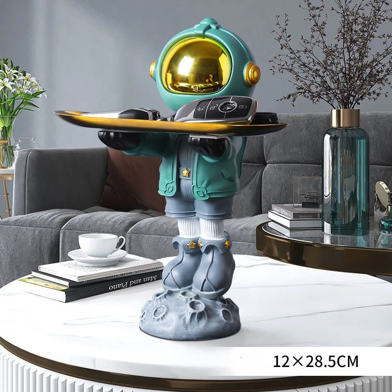 Astronaut Miniature Figurines Creative Tray Modern Art Ornaments Luxury Storage Accessories Aesthetic Sculptures Living Room